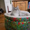 Soft cuddle cup pet bed for cats and small dogs