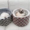 soft cozy pet bed with bee pattern and raised sides
